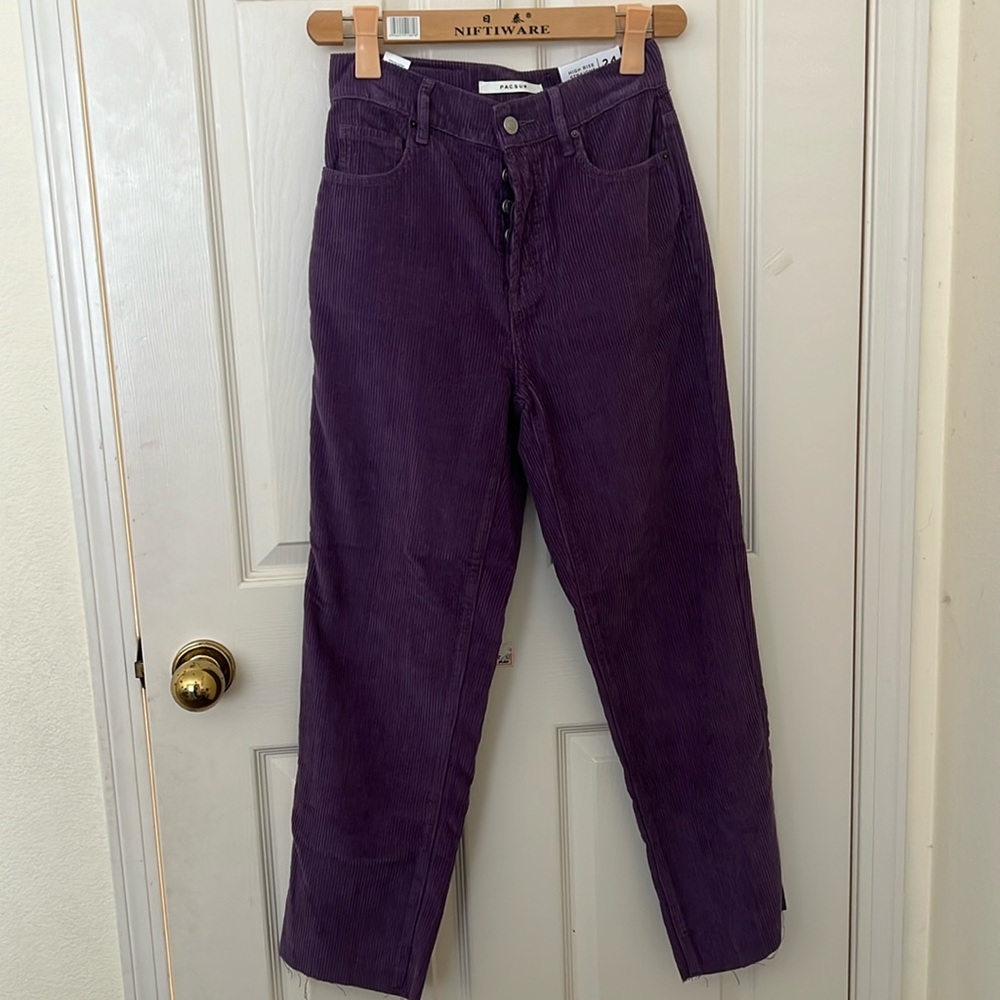 Pacsun Purple Boyfriend Corduroy Straight Jean Pants - Picture 1 of 4